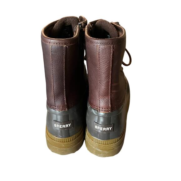 Saltwater 2.0 Duck Boot Lug Sole Women's 7.5 Leather Dark Brown Water Resistant - Picture 3 of 9